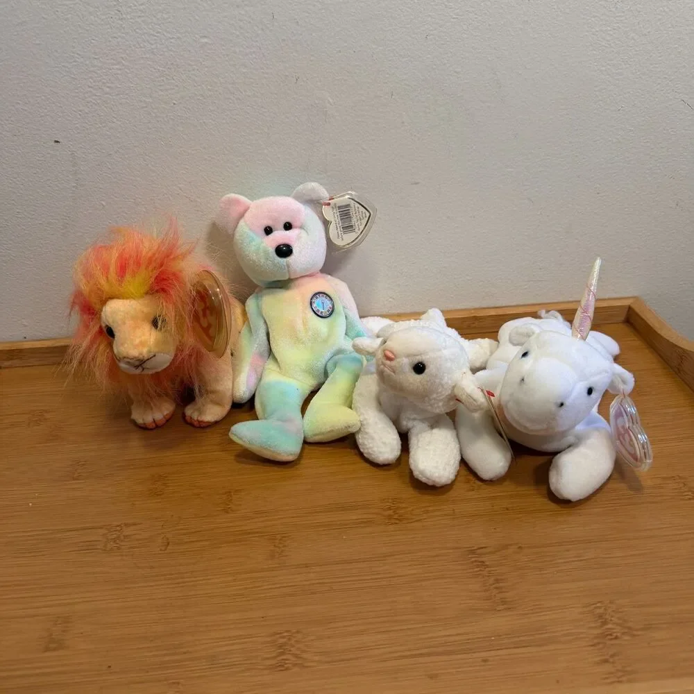 Ty Beanie Babies Lot of 4 BB Bear Bushy Fleece Mystic MWMT Plush Tags